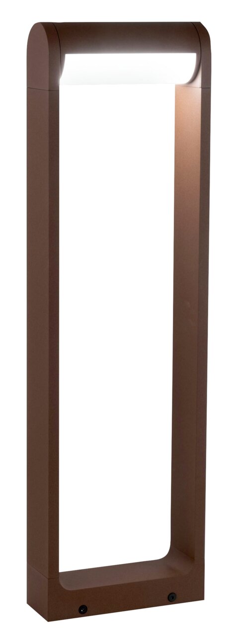 Fabas Luce LED-Pollerleuchte / Wegeleuchte WILD LED-Pollerleuchte in brauner Farbe, seitliche Perspektive