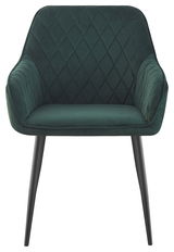 Grüner Armlehnstuhl mit gesteppter Rückenlehne, Vorderansicht