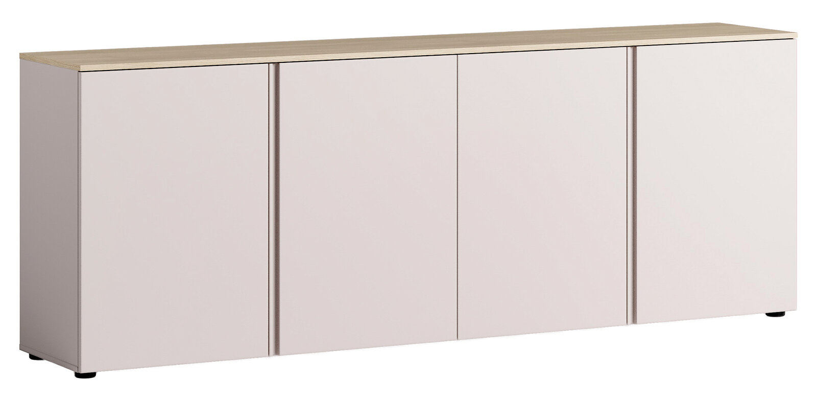 Voleo XL-Sideboard MILTON XL-Sideboard in heller Farbe mit vier Türen, seitliche Perspektive