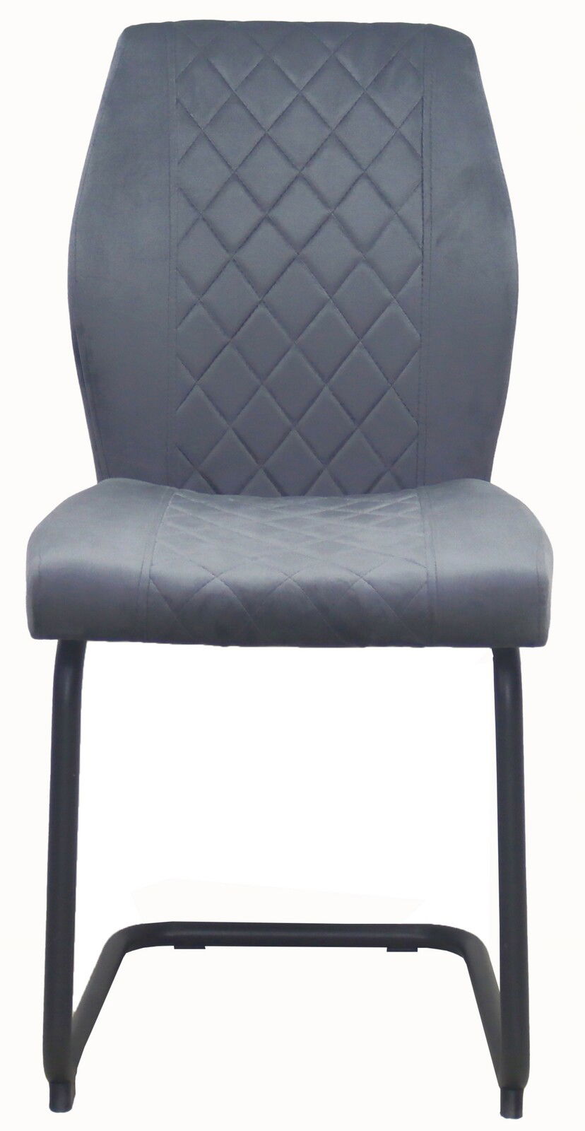 Grauer Schwingstuhl OSLO mit gestepptem Muster, Vorderansicht