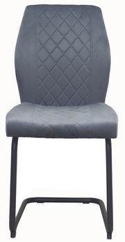 Grauer Schwingstuhl OSLO mit gestepptem Muster, Vorderansicht