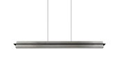 Moderne LED-Hängeleuchte in rechteckiger Form, seitliche Perspektive