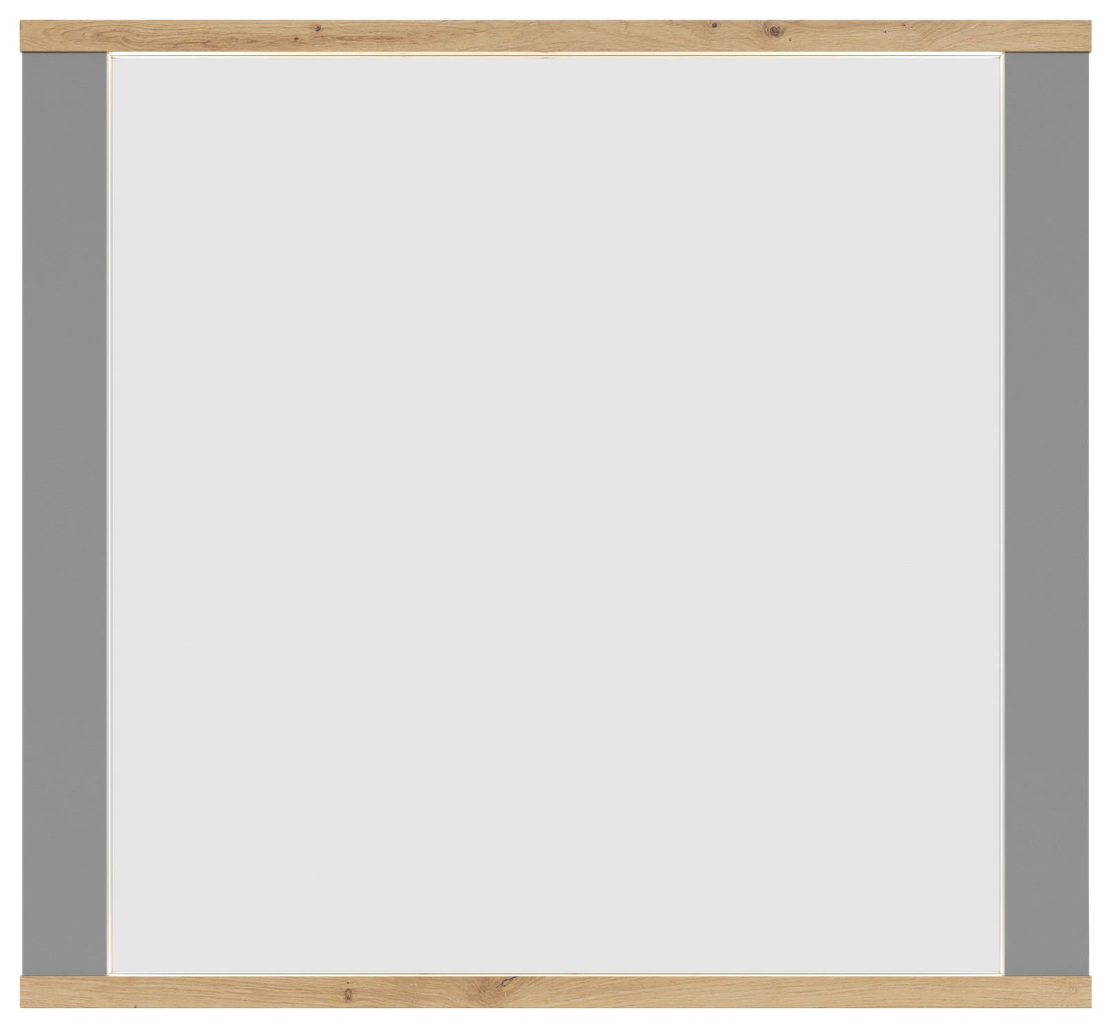 Rechteckiger Spiegel mit Holzrahmen, Frontalansicht