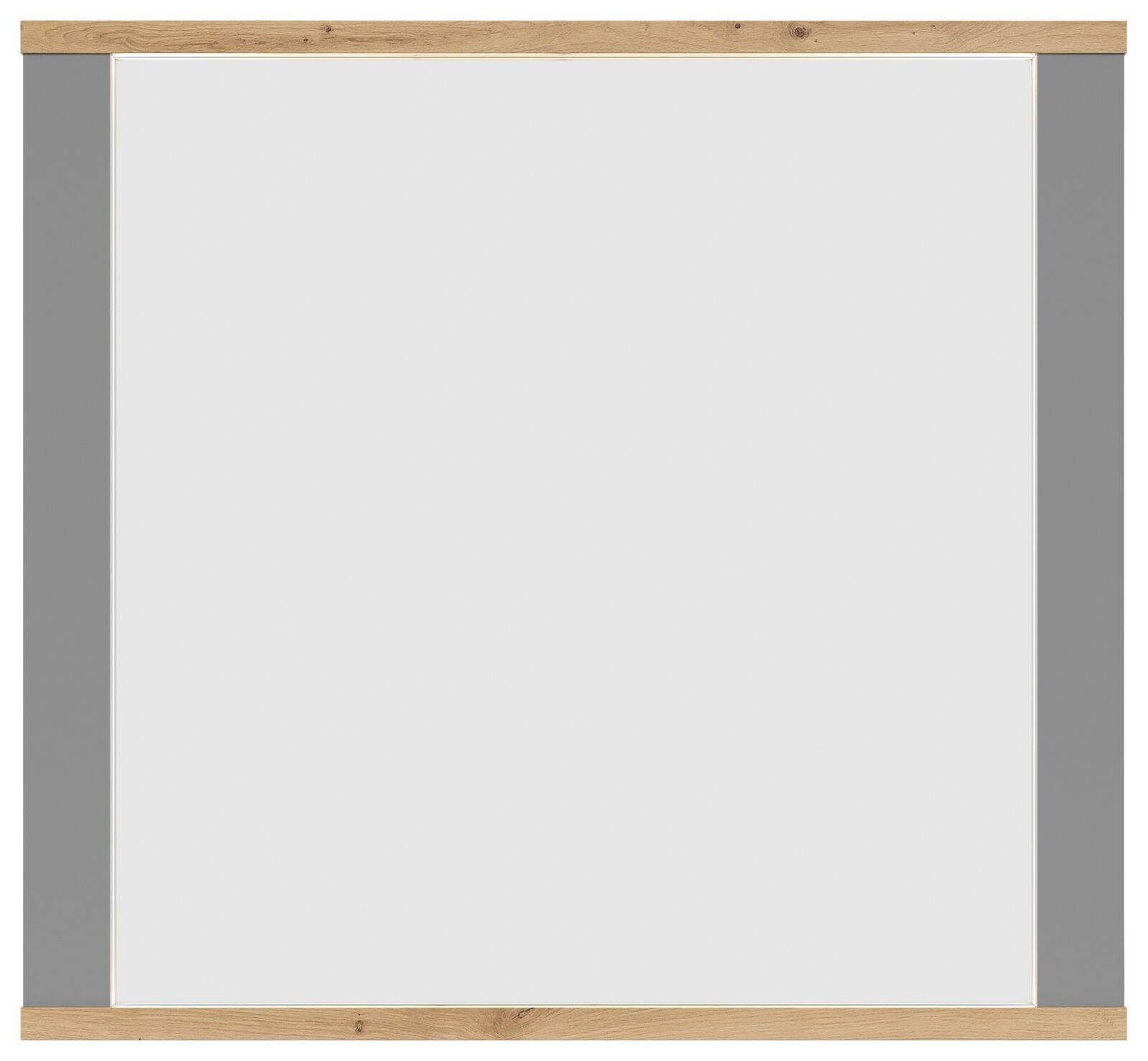 Rechteckiger Spiegel mit Holzrahmen, Frontalansicht