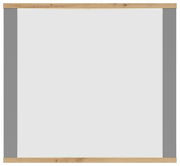 Rechteckiger Spiegel mit Holzrahmen, Frontalansicht