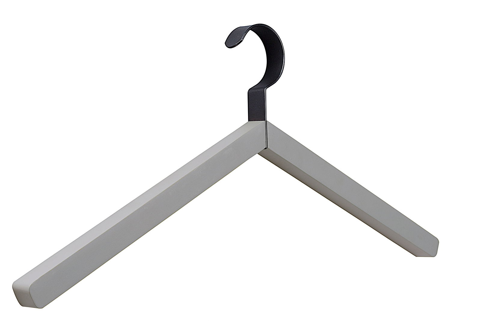 Moderner Garderobenbügel aus Metall in seitlicher Perspektive