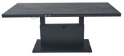 Elektrisch verstellbarer Gartentisch in moderner, dunkler Optik, frontal betrachtet.