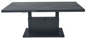 Elektrisch verstellbarer Gartentisch in moderner, dunkler Optik, frontal betrachtet.