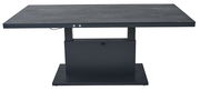 Elektrisch verstellbarer Gartentisch in moderner, dunkler Optik, frontal betrachtet.
