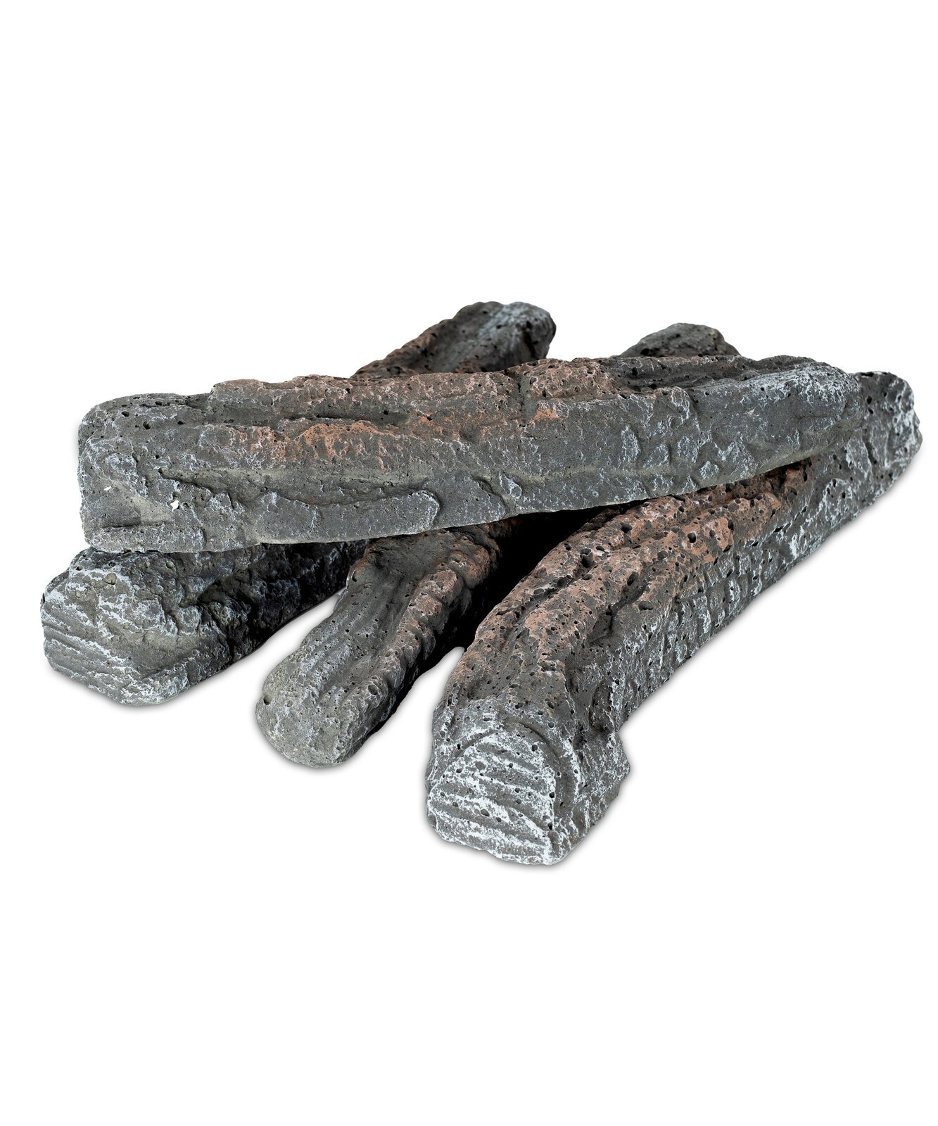 Clifton Holzscheit-Imitat CLIFTON Holzscheit-Imitat aus grauem Material, gestapelt in einer schrägen Perspektive.