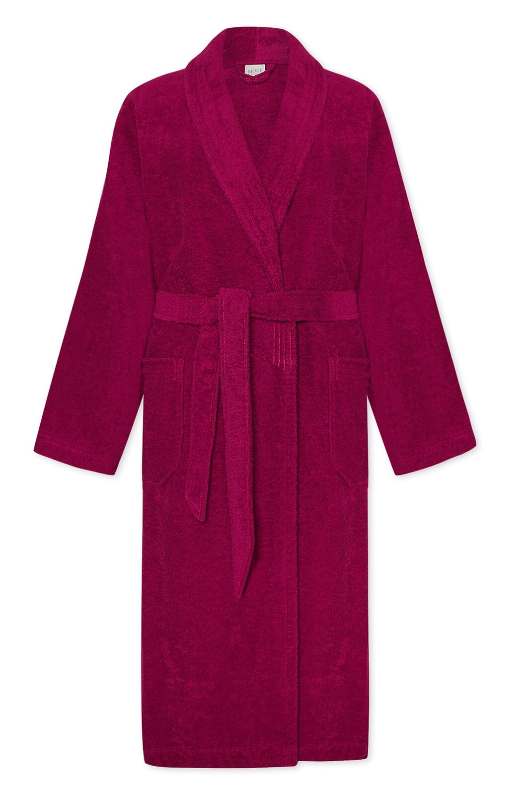 MÖVE Bademantel Schalkragen XS HOMEWEAR BASIC Bademantel mit Schalkragen in kräftigem Rot, Vorderansicht