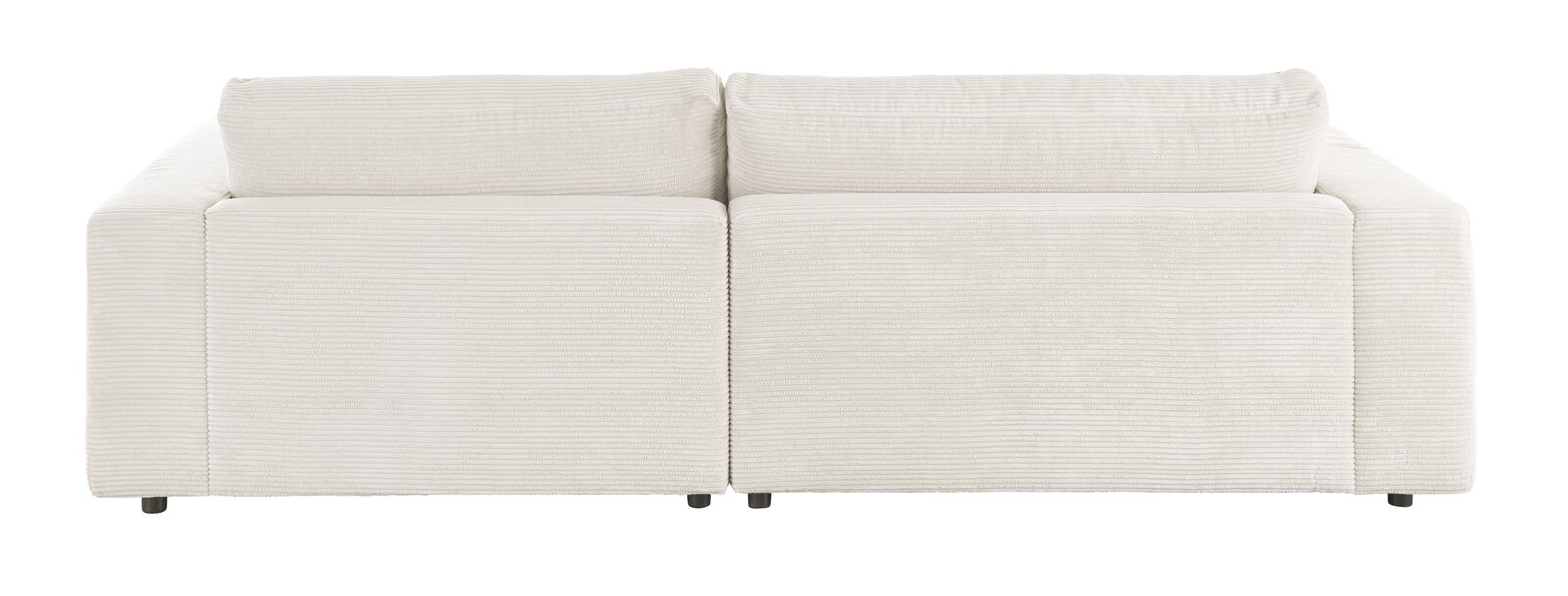 Zweier-Sofa in cremefarbener Cordoptik, Vorderansicht