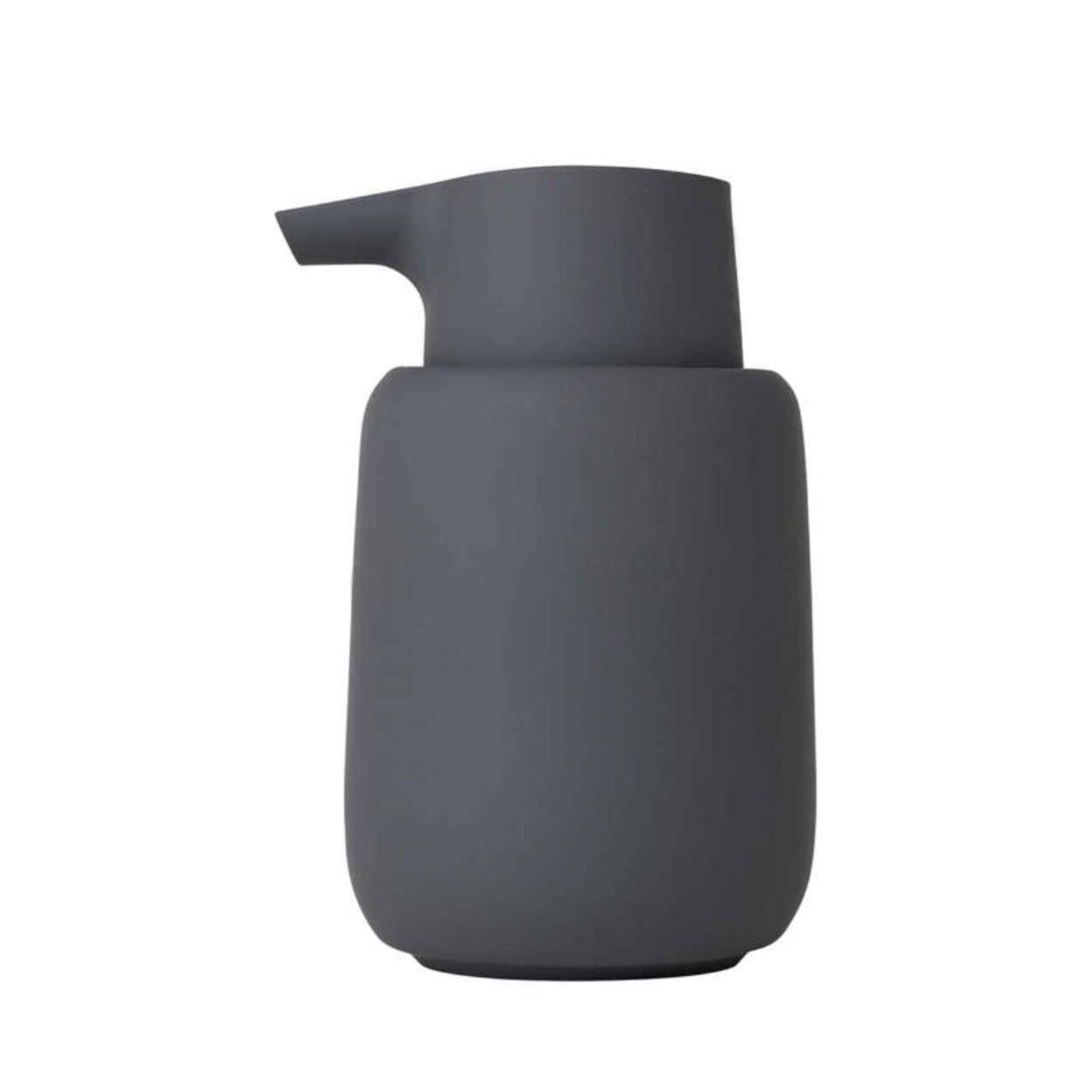 blomus Seifenspender , Farbe Magnet SONO Grauer Seifenspender der Serie SONO von blomus, seitliche Perspektive
