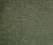 Nahaufnahme eines grünen Stoffes mit feiner Webstruktur, perspektivisch von oben betrachtet.