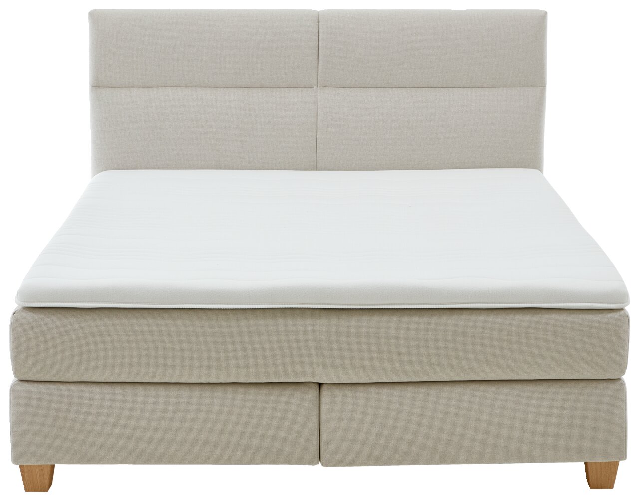 Boxspringbett BX 180/200 in beige, Frontalansicht