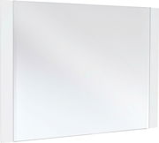 Moderner rechteckiger Wandspiegel mit weißem Rahmen, seitliche Perspektive