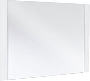 Moderner rechteckiger Wandspiegel mit weißem Rahmen, seitliche Perspektive
