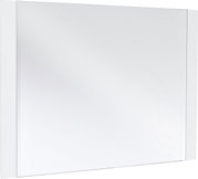 Moderner rechteckiger Wandspiegel mit weißem Rahmen, seitliche Perspektive