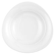 Dreieckiger weißer Suppenteller aus der Vogelperspektive