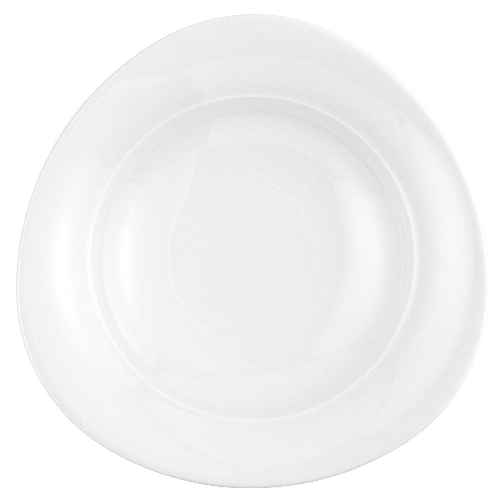 Dreieckiger weißer Suppenteller aus der Vogelperspektive