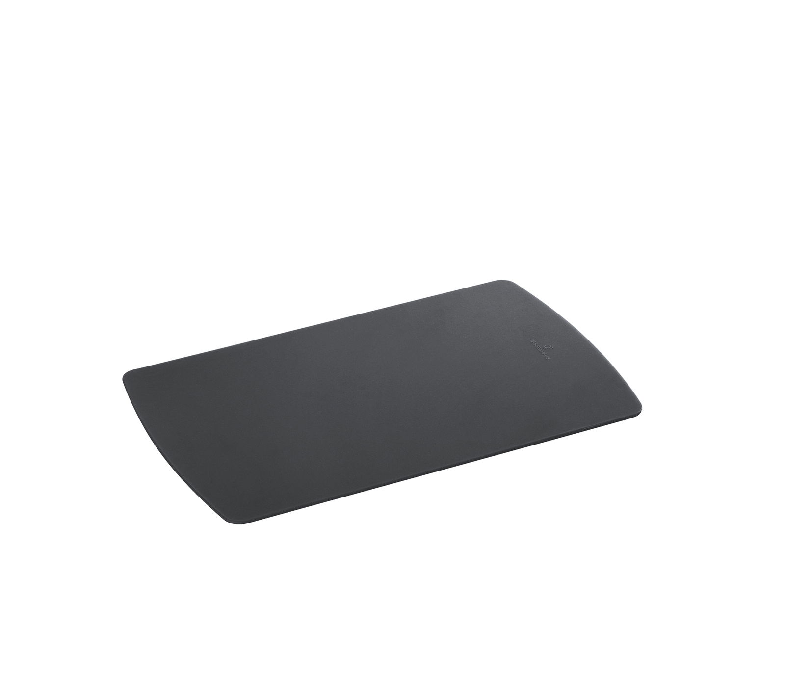 Schwarze Schneidmatte in rechteckiger Form, leicht von der Seite betrachtet.