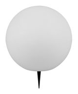 Kugelförmige Solar-Außenleuchte MELO mit Erdspieß, frontal betrachtet