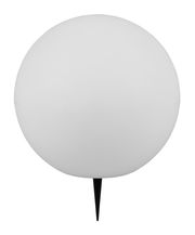 Kugelförmige Solar-Außenleuchte MELO mit Erdspieß, frontal betrachtet