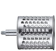 Trommelreibe CLASSIC, silberne Trommel mit Lochmuster, seitliche Perspektive