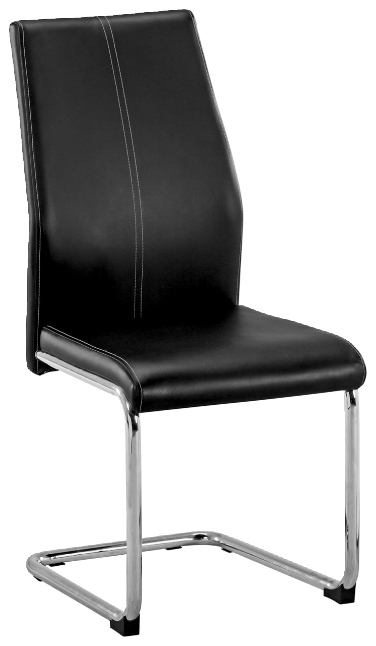 Osca Schwingstuhl LUKAS Schwarzer Schwingstuhl mit verchromtem Gestell, seitliche Perspektive