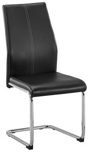 Schwarzer Schwingstuhl mit verchromtem Gestell, seitliche Perspektive