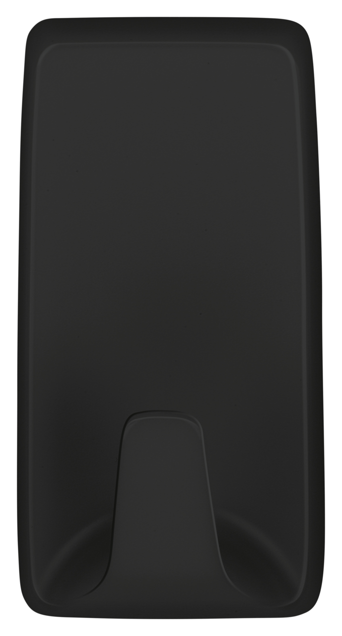 Schwarzer tesa Powerstrips Haken L Ecki, Vorderansicht