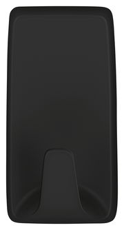 Schwarzer tesa Powerstrips Haken L Ecki, Vorderansicht