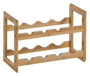 Weinregal aus Holz für 8 Flaschen, seitliche Perspektive