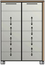 Hoch-Schuhkommode mit zwei Türen, Frontansicht