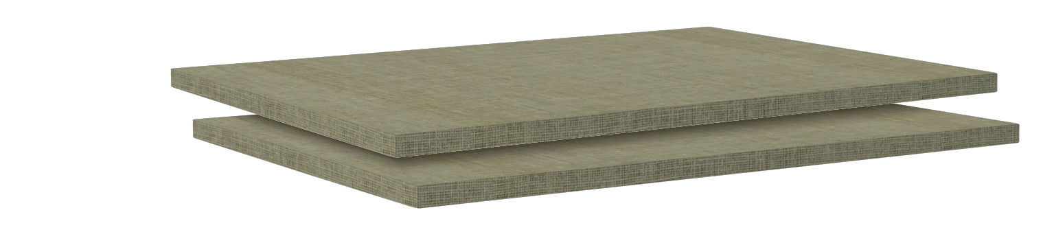 Hom´in Einlegebodenset 2er UNIT Zwei braune Einlegeböden in seitlicher Perspektive gestapelt