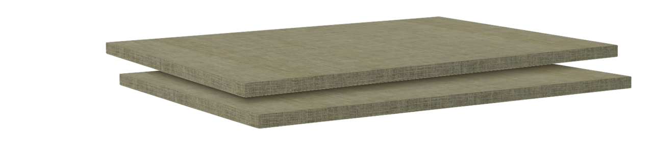 Hom´in Einlegebodenset 2er UNIT Zwei braune Einlegeböden in seitlicher Perspektive gestapelt