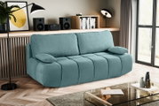 Schlafsofa in einem modernen Wohnzimmer, seitliche Perspektive