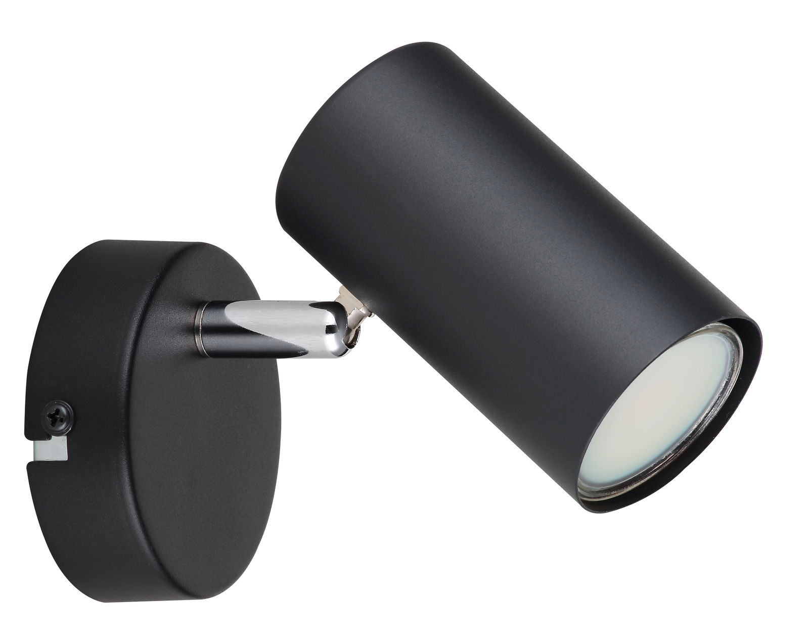 Schwarzer zylindrischer Strahler von Globo Lighting, Modell ALLVI, seitliche Perspektive