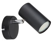 Schwarzer zylindrischer Strahler von Globo Lighting, Modell ALLVI, seitliche Perspektive