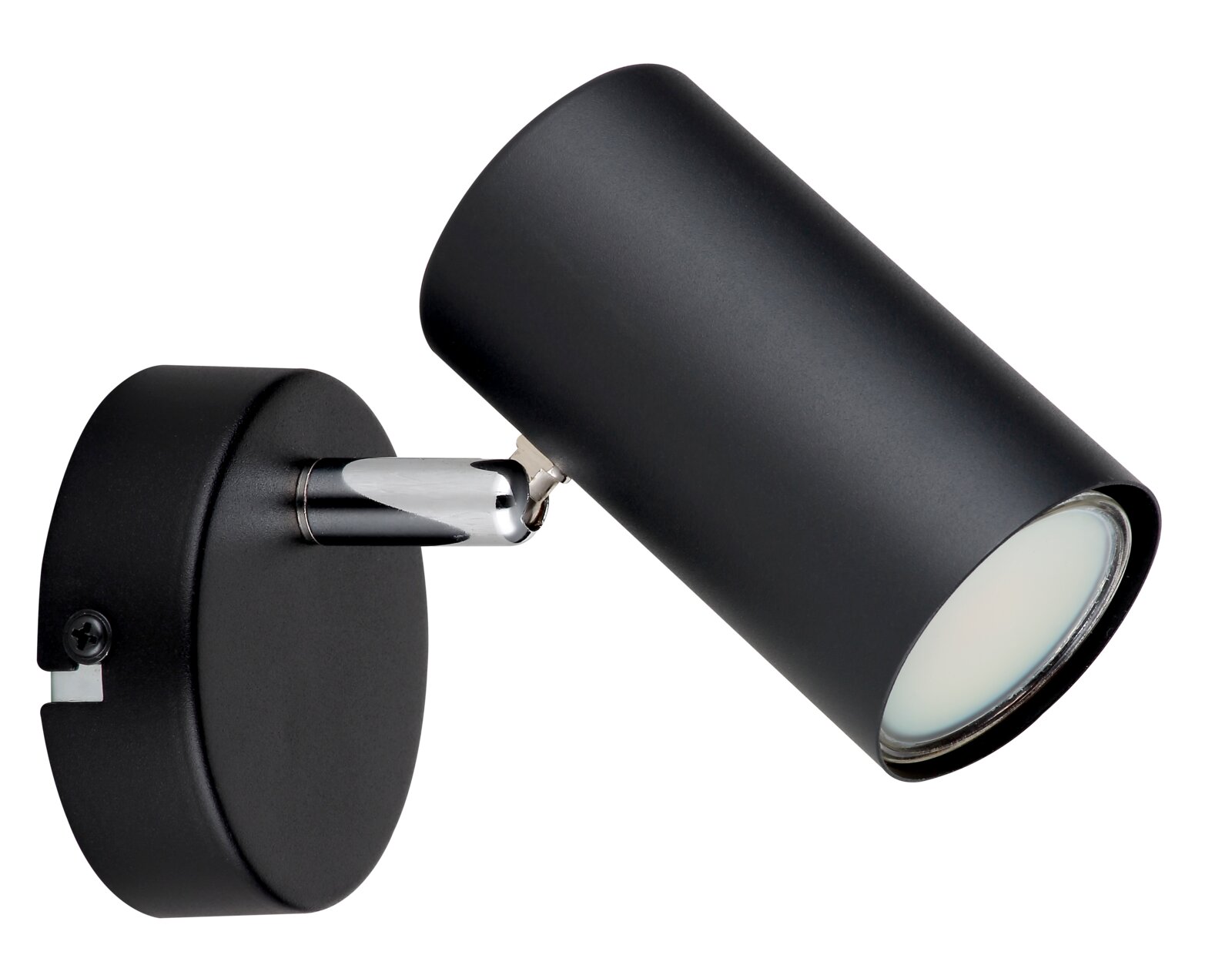 Zwarte cilindrische spot van Globo Lighting, model ALLVI, zijaanzicht