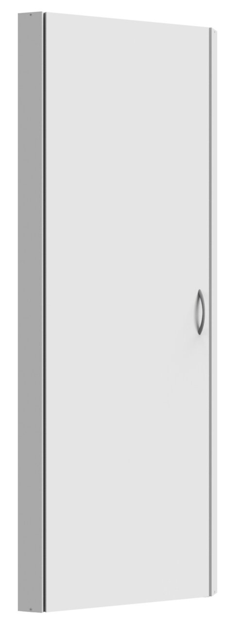 XORA Eckschranklösung MULTIRAUMKONZEPT Eckschranklösung in Weiß mit grauem Griff, seitliche Perspektive