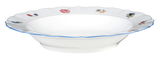 Suppenteller Sonate 23cm mit floralem Muster und blauer Umrandung, seitliche Perspektive