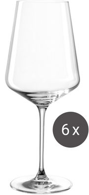 Elegantes Rotweinglas mit langem Stiel, 750ml, im 6er-Set, seitliche Ansicht.