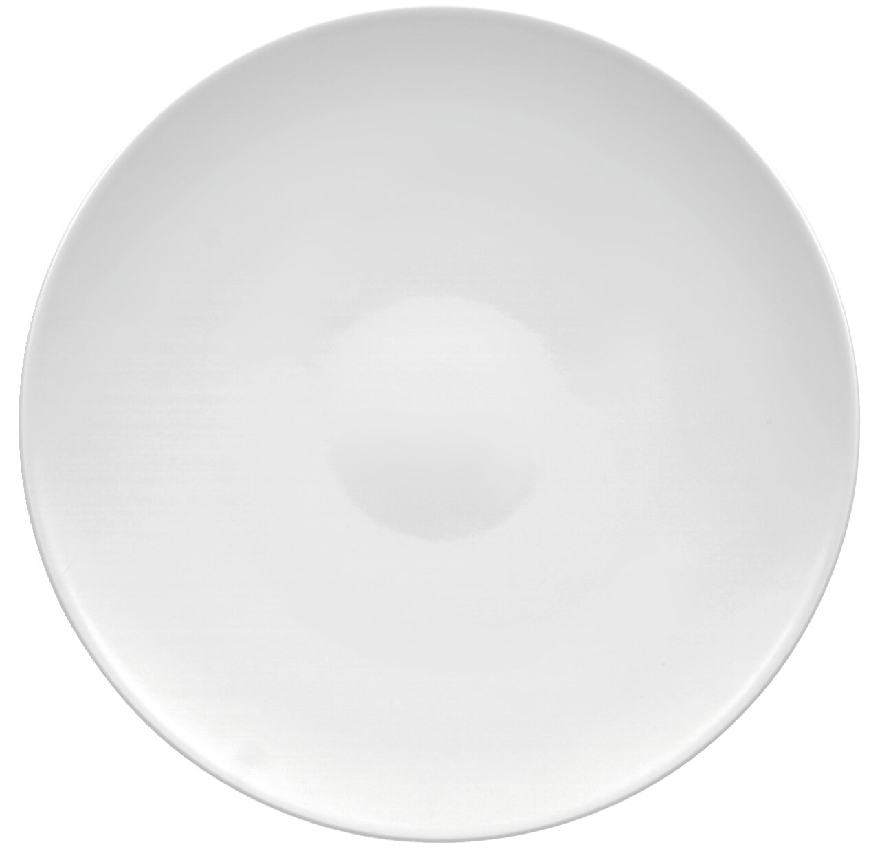 Villeroy & Boch Coupeteller NOBLESSE Weißer, flacher Coupeteller mit einem Durchmesser von 33 cm, aus der Vogelperspektive fotografiert.