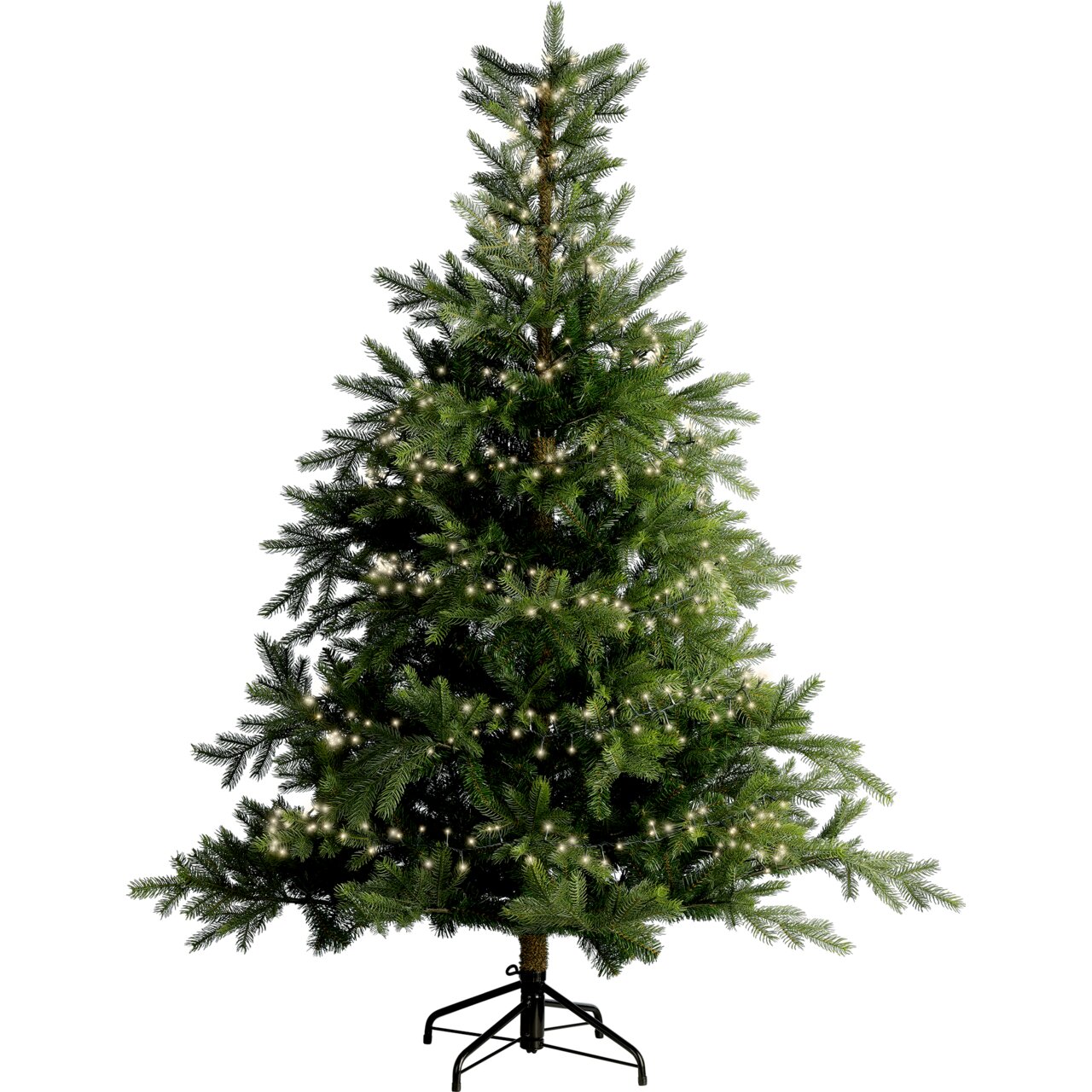 Künstlicher Weihnachtsbaum mit integrierter LED-Beleuchtung, frontale Ansicht