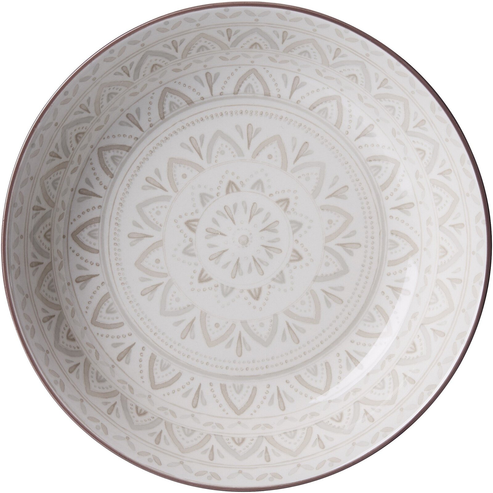 Ritzenhoff & Breker Suppenteller VALENCIA Suppenteller 20,5 cm weiß mit dekorativem Muster, Draufsicht