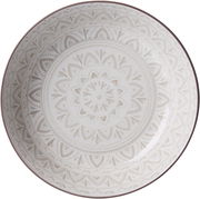 Suppenteller 20,5 cm weiß mit dekorativem Muster, Draufsicht