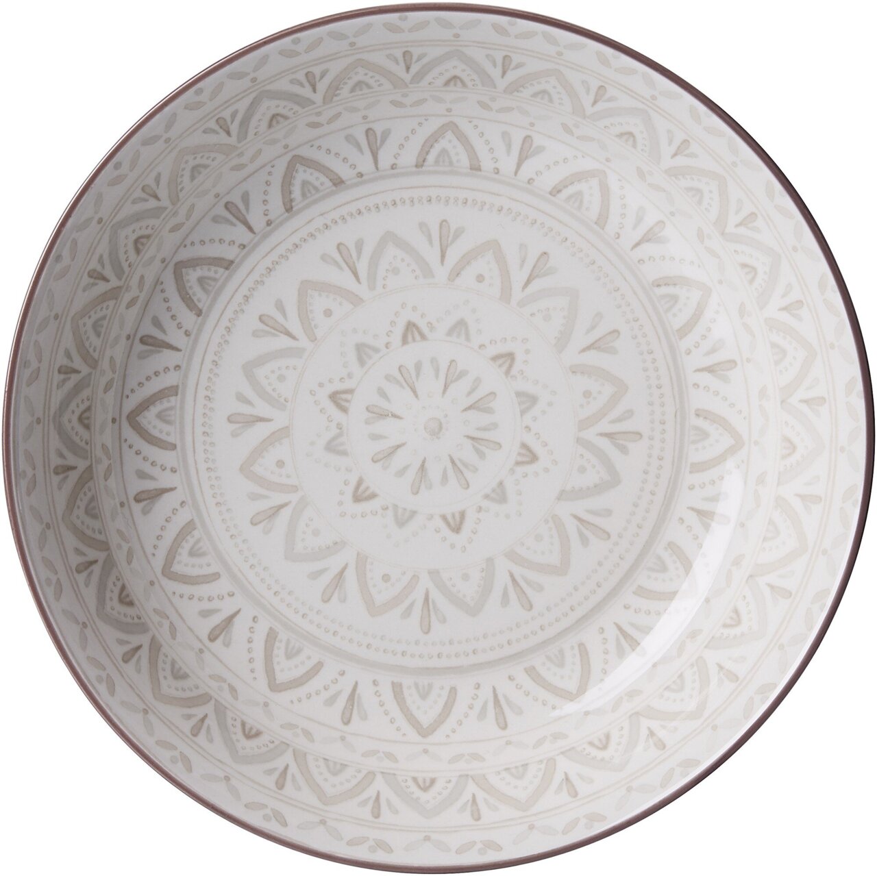 Ritzenhoff & Breker Suppenteller VALENCIA Suppenteller 20,5 cm weiß mit dekorativem Muster, Draufsicht