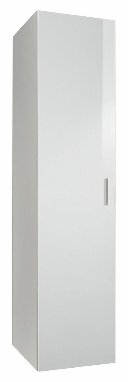 XORA Kleiderschrank MALTA Weißer Kleiderschrank mit einer Tür, seitliche Perspektive