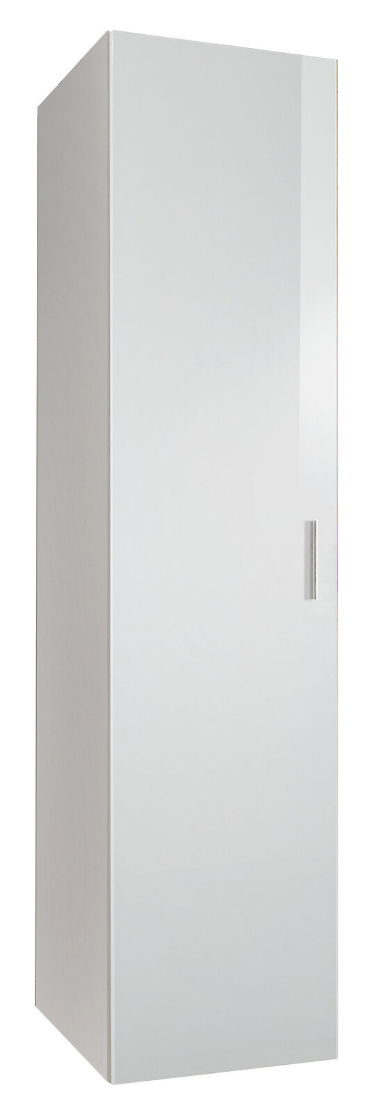 XORA Kleiderschrank MALTA Weißer Kleiderschrank mit einer Tür, seitliche Perspektive